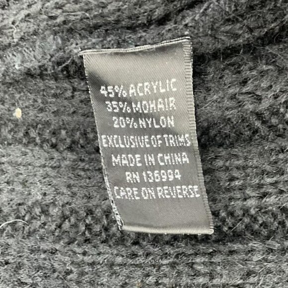 Womens Milano Black Cardigan Mohair Blend Sweater Size L Preowned - Picture 4 of 6